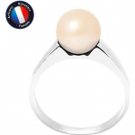 PERLINEA - ehtne &uuml;mmargune magevees kultiveeritud p&auml;rliga s&otilde;rmus 8-9 mm - naturaalne roosa v&auml;rv - valge kuld - naiste ehted