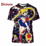 Suvine uus laste T-s&auml;rk Anime Sailor Moon tr&uuml;kitud 3D T-s&auml;rk Mood armas t&uuml;drukulik anime Harajuku stiilis l&uuml;hikeste varrukatega t-s&auml;rk S
