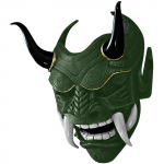 Jaapani Hannya Oni mask, Evil De-mon Mon-ster kogu n&auml;o lateksmask meestele One Size tumeroheline v&auml;rv