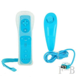 Manette Motion Plus Wii + Nunshuck + Housse Bleu