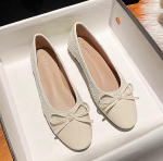Elegantne &Uuml;mar Nina Liblikpaelaga Lamedad Kingad Naistele Segav&auml;rvilised Kingad Kontorisse Daamide Kleidi Sisse Libistatavad Mokassiinid Femme Mugavad Loaferid H&otilde;bedane Ballerina 4.5 beež