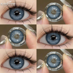 EYESHARE 1pair Blue Colored Contact Lenses Beauty Pupils Blue Eyes Makeup Korean Blue Lense Brown Lense Yearly Use