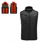 Meeste soojendusega puhvis vest USB elektriline grafiit soojendus tuulekindel termiline vest Talvine &otilde;uetegevus Ule puuvillane vest mantel XXXXXL must