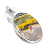 Natural Bumble Bee Jasper 925 Sterling Silver Jewelry Pendant 2.48 b7u36