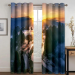 P&auml;ikesepaiste Lumi m&auml;gi j&auml;rv vesi juga Looduslik maastik K&otilde;rge varjuline kardin Magamistuba elutuba Hotelli aken 2 paneeli W55 X H120cm X 2&HOOK