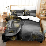 Buddha Kuju Voodipesukomplekt Tekikottide Komplekt 3D Voodipesu Digitaaltr&uuml;kiga Voodipesu Kuninganna Kuningas T&auml;issuuruses Voodipesukomplekt Moodne Disain 70x133cm 2pcs