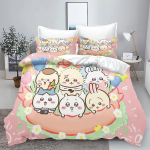 Chiikawa Voodipesu Komplekt Tekikott 3-osaline Komplekt 1 Tekikott Universaalne, Sobib Lastele Ja T&auml;iskasvanutele Katted Twin Suuruses Komplektid EU Single 135x200cm