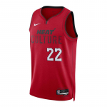 Nike X NBA Miami Heat Dri-Fit City Edition 24-25 Hooaeg Jimmy Butler 22 Vabaaja Spordikiirekuivav Korvpallis&auml;rk Meeste s&auml;rk Punane FQ4348-661 M