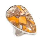 Natural Brecciated Mookaite 925 Sterling Silver Jewelry Ring Size 8 v0u32
