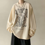 2024 Meeste Pikkade Varrukatega T-s&auml;rk S&uuml;gisene Aluss&auml;rk Pikkade Varrukatega Puuvillane S&uuml;gisene Hongkongi Stiilis Tr&uuml;kiga Vaba Trendikas &Uuml;lemine L