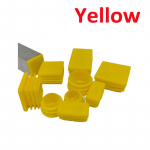 10 tk &uuml;mmargused/ruudukujulised plastikust otsakatted jalapadja toru toru sisestused pistikud kork Kollane/pruun 19mm kollane