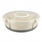 Jaotatud serveerimisalus kaanega PP PET suletav p&ouml;&ouml;rlev l&auml;bipaistev suupistete karussell toiduvaagen charcuterie C