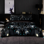 Luksuslik pehme voodipesukomplekt lilla optilise teibi mustriga tekikott tekikate Padjap&uuml;&uuml;r Romantiline eurokomplekt King Queen-suurusele EU Superking260x220