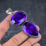 Purple Amethyst Ethnic 925 Sterling Silver Jewelry Pendant 3.31 d5r03