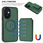 Magsafe 2-in-1 eemaldatav Huawei rahakotikott kaardihoidjaga, magnetiline tugijalg, PU-nahast klappkaas mudelitele Honor X6B X7B X8B X9B Honor200 Play 8T Honor Magic6 Lite must