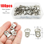 100tk/karp Pildiraam Riidepuud Konksud &otilde;limaalimiseks Fotopeegel Seinakolmnurk D-r&otilde;ngas 50tk Riidepuud + 50tk Kruvid 15x25mm