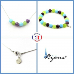 Parure - A Bijoux - Am&eacute;thyste et Agate - Bracelet et Collier - Acier inoxydable - 8 mm