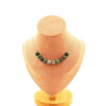 Pierres et Min&eacute;raux. Collier 10 perles Agate Indienne 8 mm. Chaine en acier inoxydable Collier femmes, hommes. Taille personnalisab