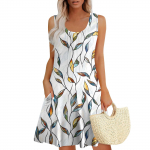 Naiste suvekleidid Taskutega varrukateta p&auml;ikesekleidid L