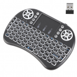 Mini RGB seitsmev&auml;rviline taustvalgustusega Flymouse 2,4G v&auml;ike juhtmeta klaviatuur koos puuteplaadiga