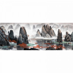 Isetehtud 5D t&auml;ielikult teemantmaalikomplekt suur kaasaegne maastik teemanttikand kunst seinamaal ristpistes elutuba kodu dekoratsioon Full Round 50x100CM