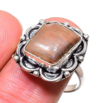 Natural Rhyolite Jasper Gemstone 925 Sterling Silver Jewelry Ring Size 10 r9v68