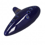 12 Sound Hole Alto C Ocarina keraamiline Ocarina pillikomplekt k&auml;ehoidja ja muusikalise partituuriga, sinine