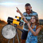 Astronoomiline teleskoop 15x-150x Suure suurendusega refraktor FMC Vaatlus Taevavaatlejale oranž