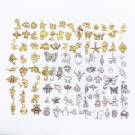 Iidsed kullast ja h&otilde;bedast segatud loomsulamist ehtev&otilde;rud isetegemise kaelakeede ja k&auml;ev&otilde;rude jaoks Mixed Pendants