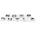 Auto 3D ABS T&auml;hed Logo Kleebised OUTLANDER 2023 2024 jaoks Auto Esiosa Kapott T&auml;hestik Embleem M&auml;rgid Kleebised must