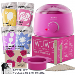 WUWUVISTA 27pc Hair Removal Set - Hypoallergenic Wax Kit with Wax Beads & Wax Machine for Brazilian/Face/Body/Sensitive Skin UK Plug must