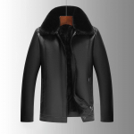 Meeste nahktagid karusnahkraega - Pluss samet, paksendatud s&uuml;gis-talveks, ideaalsed keskealistele ja eakatele 60 (90-100 kg) must