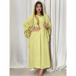 Eid Muslim Abaya naistele tikandiga kleit salliga kleit Dubai Araabia pikk r&uuml;&uuml; Maroko Abayas Kaftani pear&auml;tt Imeilus S