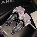 Naiste Suvised Sandaalid Disainer Luksus Aafrika Naiste Kujundatud Konts Mugavad Libisemiskindlad Kingad Siidist Lips Rhinestone Naiste Sussid 34 roheline