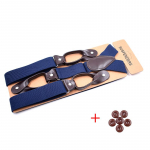 Vintage traksid Meestele Naistele T&auml;iskasvanutele Nahast trimmitud n&ouml;&ouml;biga ots Y Selg Reguleeritav Elastne P&uuml;kste Traksid Rihmad Pulmapidu 1 Suspenders＋6buckles