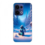 Coque de t&eacute;l&eacute;phone - Maniacase - Oppo Reno 13 5G - Silicone - Souple - Stitch mignon neige &eacute;toil&eacute;e 3D