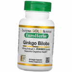 Ginkgo Biloba ekstrakt, EuroHerbs Ginkgo Biloba ekstrakt, California Gold Nutrition 60 kapslit (71427007) 60vcaps