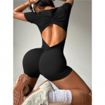 Naiste &otilde;mblusteta jooga bodysuit seljaosata tuharaid t&otilde;stev salendav jooksup&uuml;ksid sporditreeningu treeningriided S Heleroosa