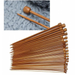 36PCS 18 Size Carbonized Bamboo Crochet Single Pointed Knitting Needles Sweater Needle with A Full Set of Beads home Supplies wood