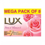 LUX Rose & Vitamin E Beauty Soap Bar 150 g (Combo Soap Pack of 8) Moisturizing Bathing Soap for Soft, Glowing Skin & Body - Body Soap for Men & Women