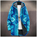 Men's thick zipper pocket jacket with pockets inserted into cotton jacket M sinine