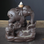 Viirukihoidja Tagasivoolu viirukip&otilde;leti, Lilla liiv Tai Ema ja Poja Elevant Loov Kodu K&auml;sit&ouml;&ouml; Kaunistus Aroomiteraapia P&otilde;leti