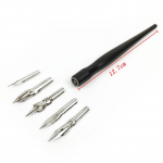 Anime pliiatsiotsa pliiatsi komplekt Kalligraafia joonistuskomplekti t&ouml;&ouml;riistakomplekt, 5 otsaga 1 hoidikuga must