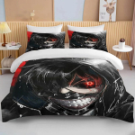 Uus Jaapan Tokyo Ghoul Voodipesukomplekt Kaneki Ken Anime Voodipesukomplekt Must Valge Tekikate Komplekt Poiss Kodu Tekstiil 3D Tekk Voodipesu EU single(135x200cm)