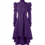 Naiste Moes Steampunk S&otilde;jav&auml;e Jakk Vintage Gooti Viktoriaanlik Frakk S&uuml;gis Talv Naiste Armee &Uuml;htlase Jakk XXXL lilla