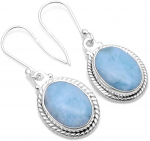 Tugev 925 Sterling H&otilde;be Larimar V&auml;&auml;riskivi Naiste Disainer k&auml;sit&ouml;&ouml; Ripats S&uuml;nnikivi Kingitus K&otilde;rvar&otilde;ngas