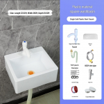 Kompaktne seinale paigaldatav ristk&uuml;likukujuline kraanikauss v&auml;ikestesse ruumidesse