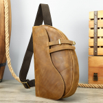 Meeste rindkere kotid, Retro hull hobuse nahk, K&otilde;rgekvaliteediline v&auml;ike crossbody kott, Pandla disain, Moekas &uuml;hekordse &otilde;larihmaga kott One Size