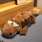 60-150cm uued alligaatori plush-m&auml;nguasjad, elutruu t&auml;idisega looma pehme plush-krokodilliga t&auml;idetud padjapadi t&uuml;drukutele ja lastele kingituseks 100cm pruun