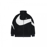 Nike Big Swoosh Kahepoolne Boa Jakk Must Valge EU S must